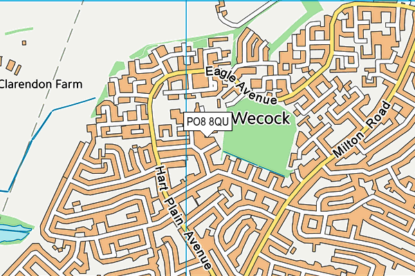 PO8 8QU map - OS VectorMap District (Ordnance Survey)