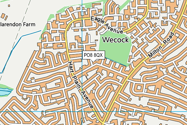 PO8 8QX map - OS VectorMap District (Ordnance Survey)