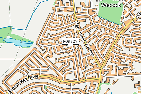 PO8 8QY map - OS VectorMap District (Ordnance Survey)