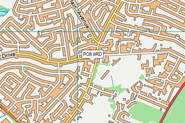PO8 8RD map - OS VectorMap District (Ordnance Survey)
