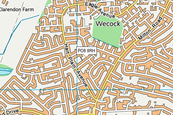 PO8 8RH map - OS VectorMap District (Ordnance Survey)