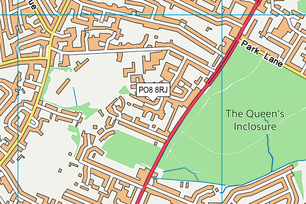 PO8 8RJ map - OS VectorMap District (Ordnance Survey)