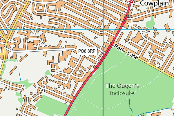 PO8 8RP map - OS VectorMap District (Ordnance Survey)