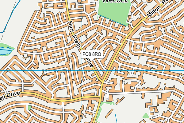 PO8 8RQ map - OS VectorMap District (Ordnance Survey)