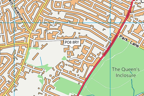 PO8 8RY map - OS VectorMap District (Ordnance Survey)