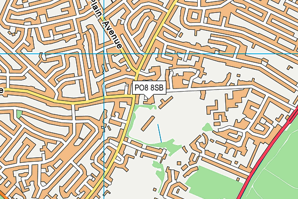 PO8 8SB map - OS VectorMap District (Ordnance Survey)