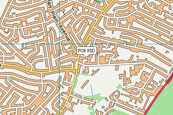 PO8 8SD map - OS VectorMap District (Ordnance Survey)