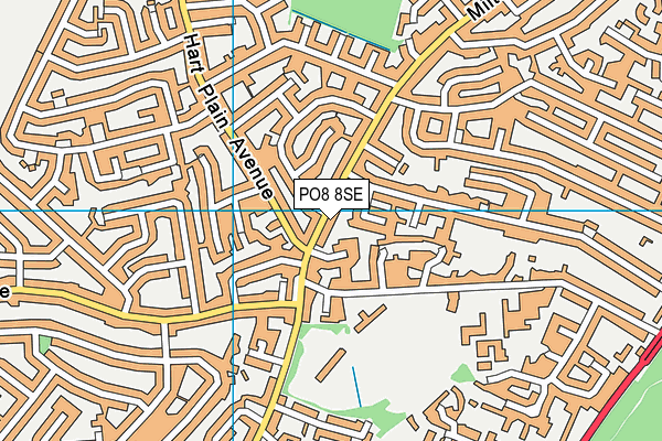 PO8 8SE map - OS VectorMap District (Ordnance Survey)