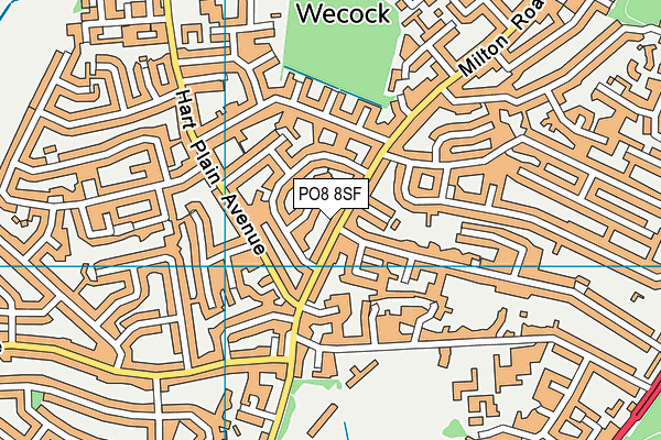 PO8 8SF map - OS VectorMap District (Ordnance Survey)