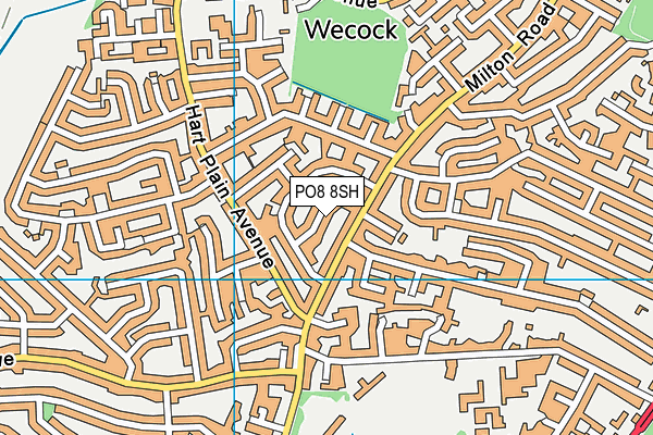 PO8 8SH map - OS VectorMap District (Ordnance Survey)