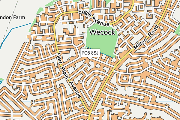 PO8 8SJ map - OS VectorMap District (Ordnance Survey)