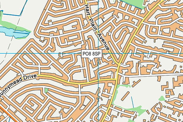 PO8 8SP map - OS VectorMap District (Ordnance Survey)