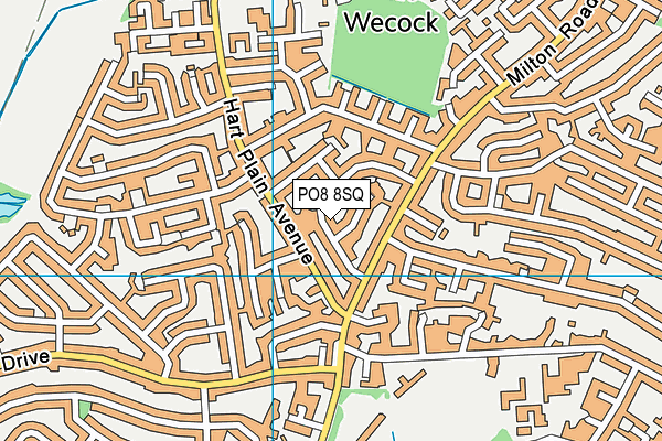 PO8 8SQ map - OS VectorMap District (Ordnance Survey)