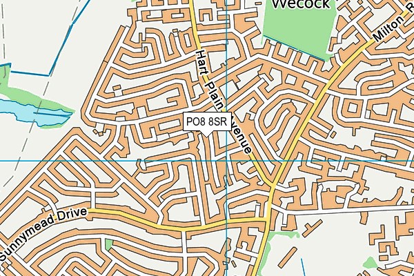 PO8 8SR map - OS VectorMap District (Ordnance Survey)