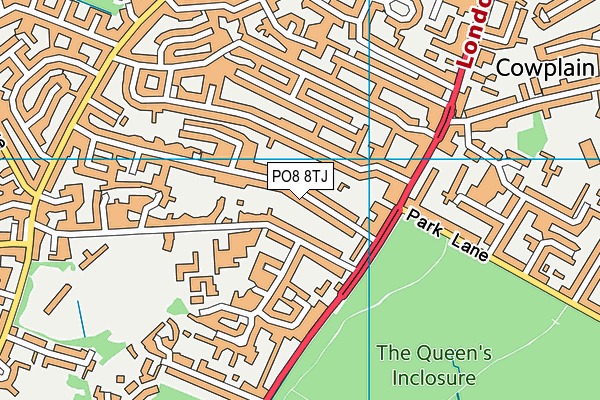 PO8 8TJ map - OS VectorMap District (Ordnance Survey)