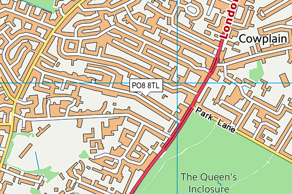 PO8 8TL map - OS VectorMap District (Ordnance Survey)