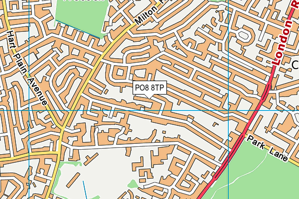 PO8 8TP map - OS VectorMap District (Ordnance Survey)