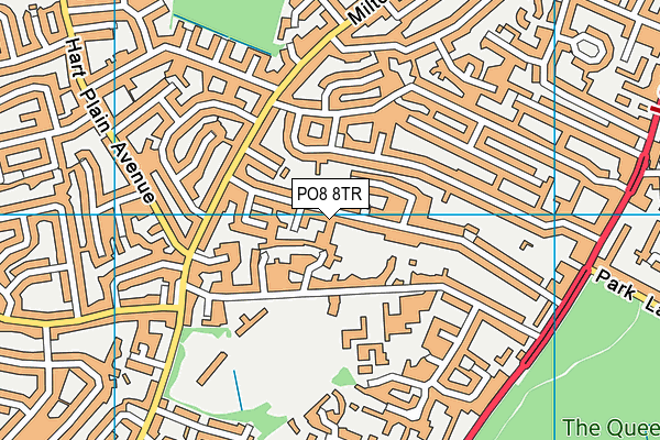 PO8 8TR map - OS VectorMap District (Ordnance Survey)