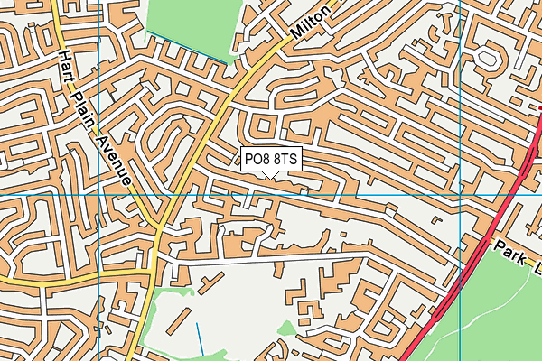 PO8 8TS map - OS VectorMap District (Ordnance Survey)