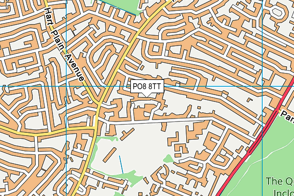 PO8 8TT map - OS VectorMap District (Ordnance Survey)