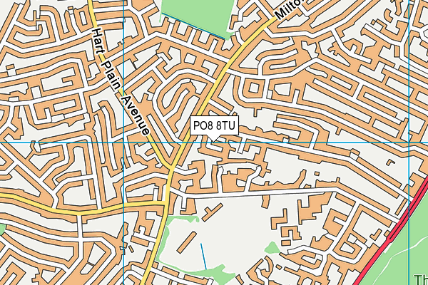 PO8 8TU map - OS VectorMap District (Ordnance Survey)