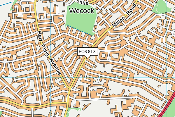 PO8 8TX map - OS VectorMap District (Ordnance Survey)