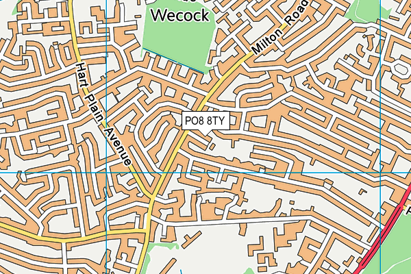 PO8 8TY map - OS VectorMap District (Ordnance Survey)