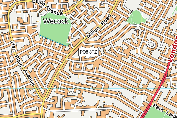 PO8 8TZ map - OS VectorMap District (Ordnance Survey)