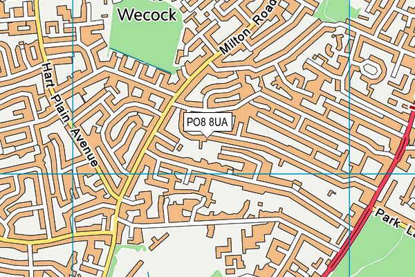 PO8 8UA map - OS VectorMap District (Ordnance Survey)
