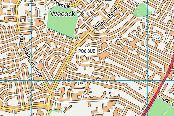 PO8 8UB map - OS VectorMap District (Ordnance Survey)