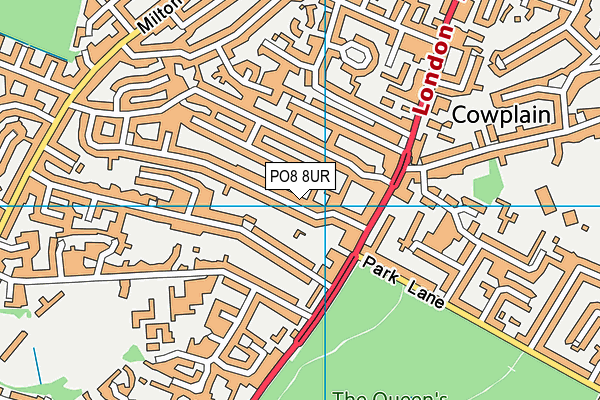 PO8 8UR map - OS VectorMap District (Ordnance Survey)