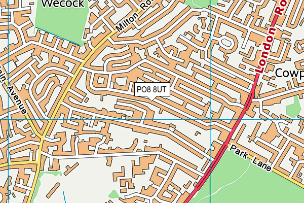 PO8 8UT map - OS VectorMap District (Ordnance Survey)