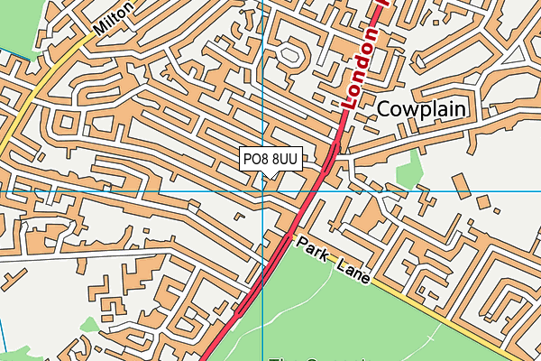 PO8 8UU map - OS VectorMap District (Ordnance Survey)