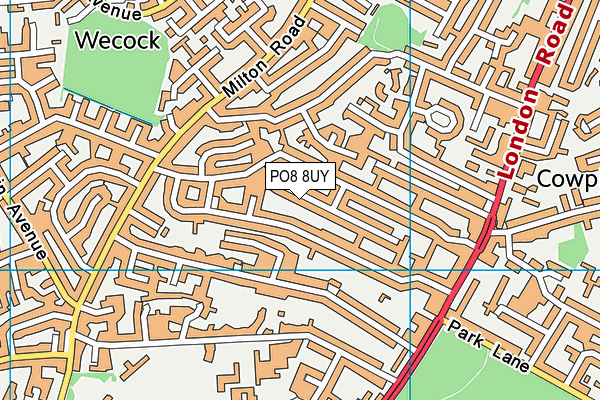 PO8 8UY map - OS VectorMap District (Ordnance Survey)