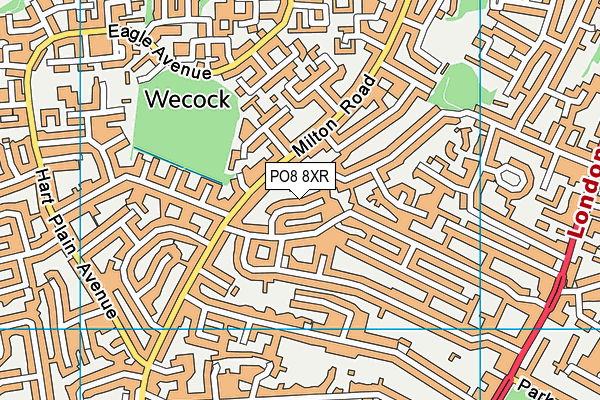 PO8 8XR map - OS VectorMap District (Ordnance Survey)