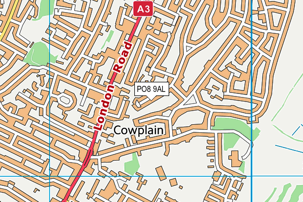 PO8 9AL map - OS VectorMap District (Ordnance Survey)