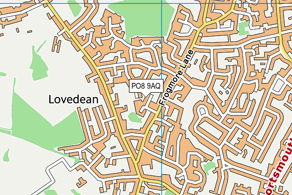 PO8 9AQ map - OS VectorMap District (Ordnance Survey)