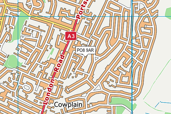 PO8 9AR map - OS VectorMap District (Ordnance Survey)