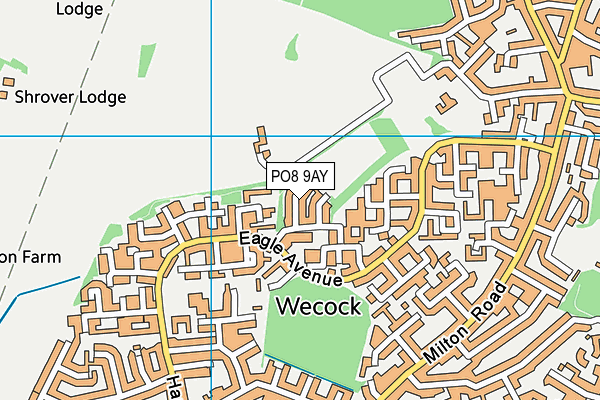 PO8 9AY map - OS VectorMap District (Ordnance Survey)