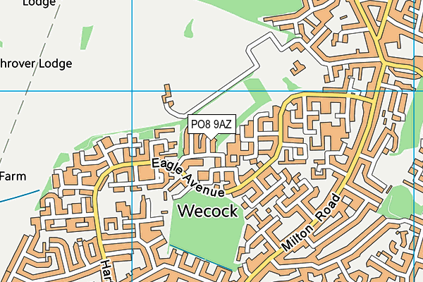 PO8 9AZ map - OS VectorMap District (Ordnance Survey)