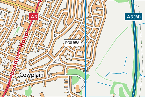 PO8 9BA map - OS VectorMap District (Ordnance Survey)