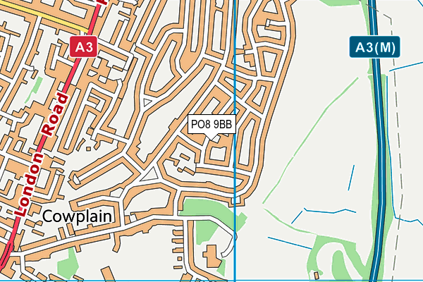 PO8 9BB map - OS VectorMap District (Ordnance Survey)