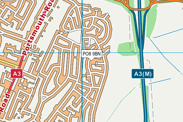 PO8 9BN map - OS VectorMap District (Ordnance Survey)