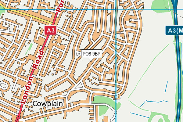 PO8 9BP map - OS VectorMap District (Ordnance Survey)