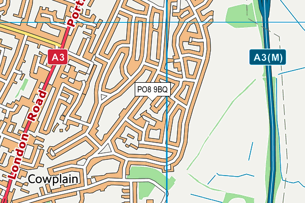 PO8 9BQ map - OS VectorMap District (Ordnance Survey)