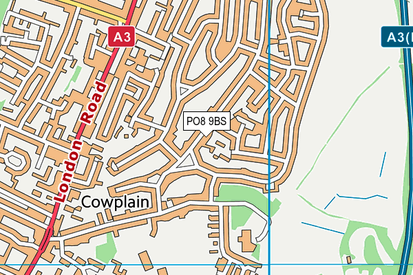 PO8 9BS map - OS VectorMap District (Ordnance Survey)