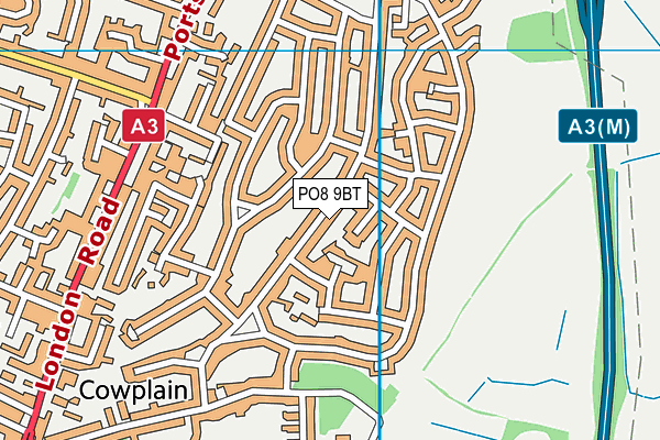 PO8 9BT map - OS VectorMap District (Ordnance Survey)