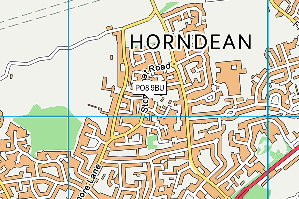 PO8 9BU map - OS VectorMap District (Ordnance Survey)