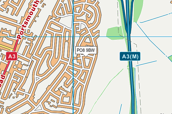 PO8 9BW map - OS VectorMap District (Ordnance Survey)