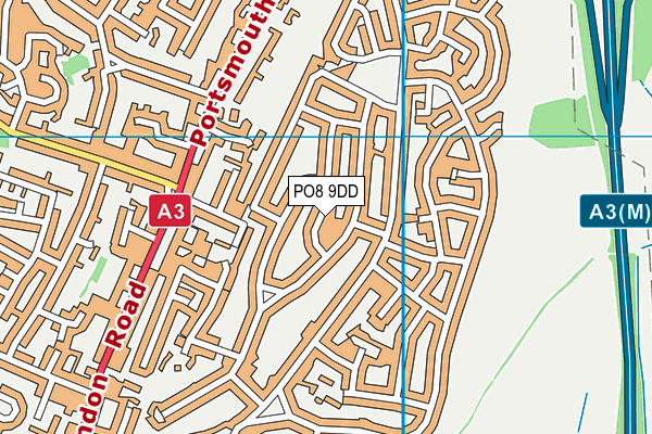 PO8 9DD map - OS VectorMap District (Ordnance Survey)